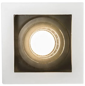 Set van 10 inbouwspots wit met zwart - Carree Design, Modern GU10 vierkant Binnenverlichting Lamp