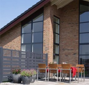 Schutting vuren - Silence louvre recht antraciet (176 x 140 cm)