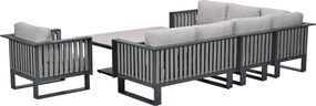 Garden Impressions Gabon - Brugge lounge dining set 6-delig - donker grijs