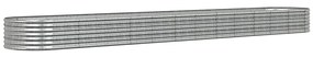 vidaXL Plantenbak 512x80x36 cm gepoedercoat staal zilverkleurig