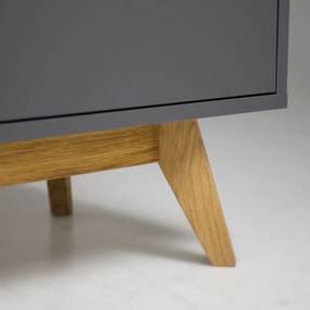 Tenzo Bess Mat Grijs Dressoir Eiken - 200x43x82cm.