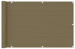 vidaXL Balkonscherm 90x600 cm HDPE taupe