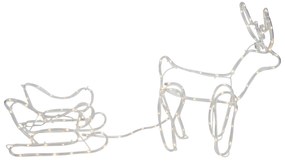 Kerst vloerlamp rendier met slee 116cm incl. LED met timer IP44 - Sori