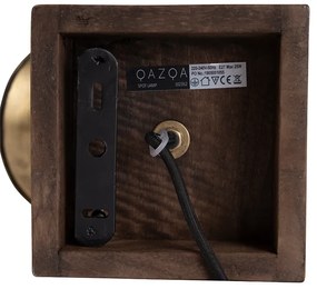 Industriële plafondspot brons met hout 18 cm - Mangoes