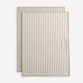 Set van 2 theedoeken, 30% gerecycled katoen, geweven-geverfd, Soizic