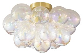 Design plafondlamp messing met regenboog glas 4-lichts - Uvas