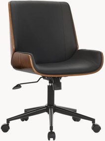 Kunstlederen/houten bureaustoel Odda, in hoogte verstelbaar en kantelbaar