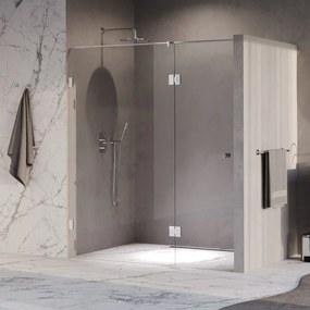 Brauer Void Carving profielloze nisdeur 180cm met draaideur 70cm aan glas chroom