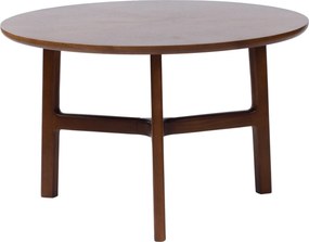 Mazzoni BELLUNO Naturel Noten (Donkerbruin) - HOUTEN SALONTAFEL Ø65 cm ROND MODERN CLASSIC