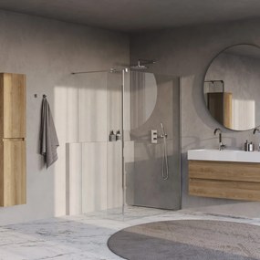 Brauer Oblivion inloopdouche helder glas 140cm met 30cm zijwand chroom