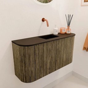 Mondiaz Joya 85cm toiletmeubel ronding links/rechts dusk met wastafel faye midden zonder kraangat urban