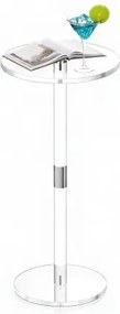 VEVOR Acryl Dranktafel, Transparante Bijzettafel met Rond Blad en Massieve Paal, Moderne Acryl Tafel, Transparante Eettafel voor Koffie, Drankjes, Eten en Snacks, 25,4 x 25,4 x 54 cm