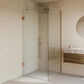 Saniclear Modern Copper douchecabine 100x70 met 70cm deur geborsteld koper