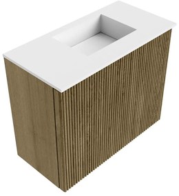 Mondiaz Joya 50cm toiletmeubel dusk met wastafel faye rechts 1 kraangat talc