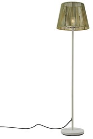 Buiten vloerlamp wit met kap groen touw IP44 / IP54 - VirginiaJapandi E27 IP44 Buitenverlichting rond