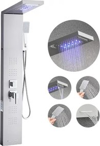 VEVOR Douchepaneeltorensysteem (5 standen) met regendouchekop en led, (1345 mm) geborstelde roestvrijstalen douchekolom, aan de muur bevestigd regenmassagesysteem, met handdouche en 4 lichaamsdouches