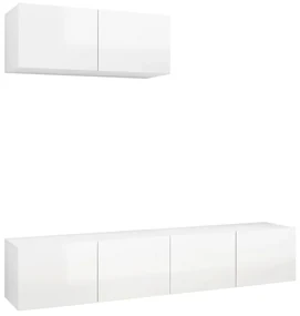 vidaXL Tv-meubelen 3 st spaanplaat hoogglans wit