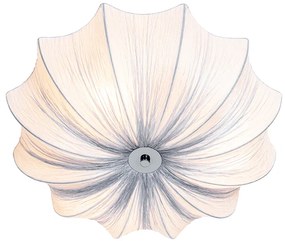 Japandi plafondlamp grijs zijden 52cm 3-lichts - Plu