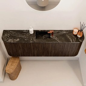 Mondiaz Joya DLux 125cm toiletmeubel ronding links/rechts walnut met wastafel faye midden 1 kraangat lava