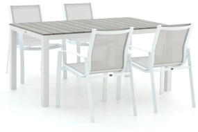 R&S Design Altea/Fidenza 160cm dining tuinset 5-delig stapelbaar
