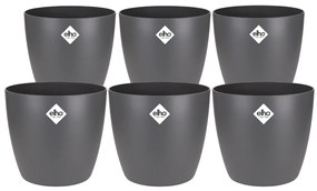 6x Pot Elho Brussels round antraciet