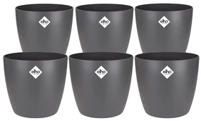 6x Pot Elho Brussels round antraciet
