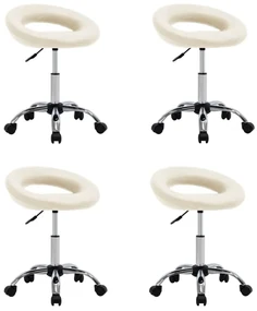vidaXL Eetkamerstoelen draaibaar 4 st kunstleer crèmekleurig