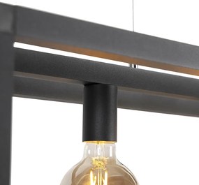 Industriële hanglamp zwart 4-lichts - Big Cage