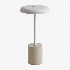 Draadloze Led Tafellamp Voor Buiten Tamila Wit - Sklum