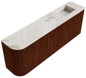 Mondiaz Joya DLux 110cm toiletmeubel ronding links ruby met wastafel faye rechts 1 kraangat frappe