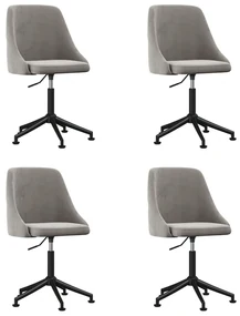 vidaXL Eetkamerstoelen 4 st fluweel lichtgrijs