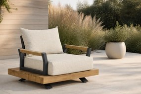Tuinstoel Aluminium/Teak Old teak greywash Santika Supreme
