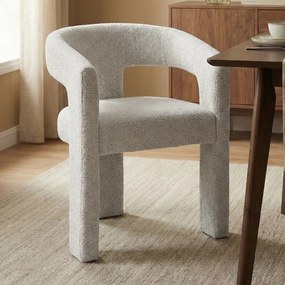 Design Eetkamerstoel Creme Volledig Stof