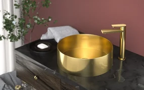 Saniclear Vazano waskom 40cm mat goud