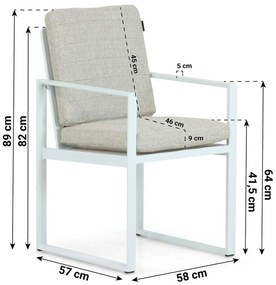 Tuinstoel Aluminium Wit Lifestyle Garden Furniture Nuno