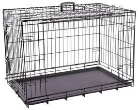 FLAMINGO Draadkooi Nyo met schuifdeur L 93x59x62,5 cm zwart