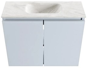 Mondiaz Ture DLux toiletmeubel 60cm clay met wastafel ostra midden zonder kraangat