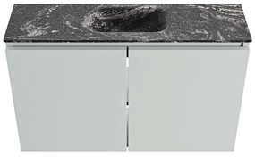 Mondiaz Ture DLux toiletmeubel 80cm greey met wastafel lava midden met kraangat