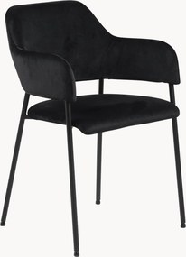 Fluwelen eetkamerstoelen Lima met armleuningen, 2 stuks