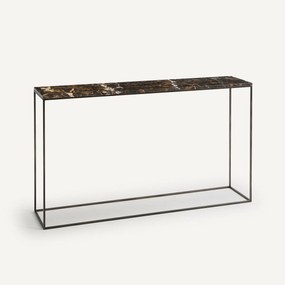 Wandtafel amberkleurig marmer/stalen metaal, L125 cm Ambrette