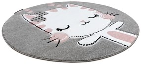 Tapijt PETIT KITTY kat poes poesje ROND grijskleuring