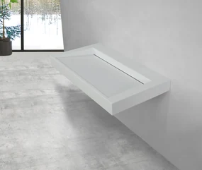 Saniclear Hoya solid surface wastafel 80x45,5cm zonder kraangat mat wit