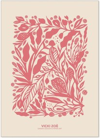 Ingelijste print Salmon Rose Garden
