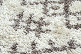 Tapijt BERBER TANGER B5940 crème / bruinrand ,  Barber , marokkaanse shaggy