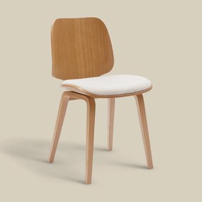 Scandinavische Vintage Stoel Plywood Eiken
