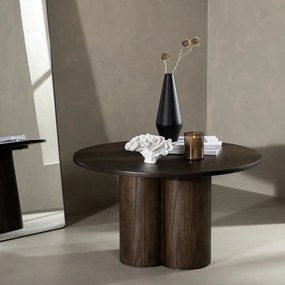 Salontafel Met Cilindervormige Poten Mocca - 80 X 80cm.