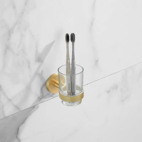 Saniclear Brass glashouder geborsteld messing mat goud