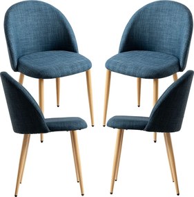 Set 4 Vint Stoffen Stoelen