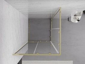 Mexen Exo-S Duo vierkante, verschuifbare douchecabine 100 x 100 cm, transparant, goud - 8111-100-100-50-00