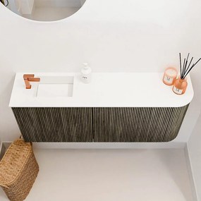 Mondiaz Joya 100cm toiletmeubel ronding rechts shadow met wastafel faye links 1 kraangat talc